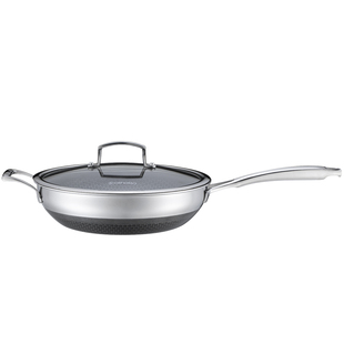 德国Othello欧德罗 Grace系列18/10不锈钢双面防铲不粘煎炒锅30cm