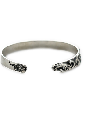 原创设计风虎嗅蔷薇纯银气质手镯