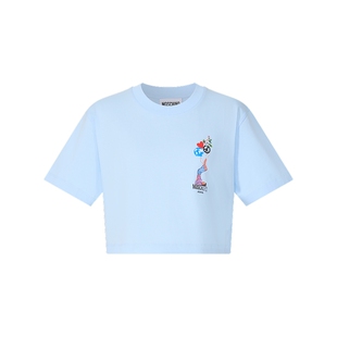 【新品首降】Moschino Jeans 26早春 女士标志性趣味风短款T恤