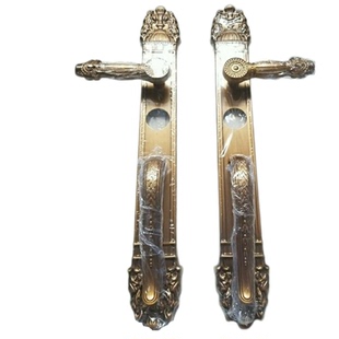 豪华别墅大门锁双开门农村防盗门把手大门拉手通用型锌合金门锁具