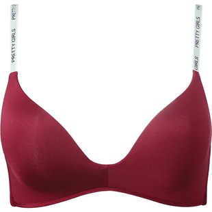 歌瑞尔红色无痕无钢圈小胸聚拢内衣女时尚薄款结婚本命年文胸罩