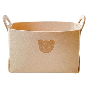 毛毡宿舍床头小工位桌面收纳盒零食筐杂物篮网红折叠布艺柜置物架