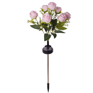 太阳能仿真玫瑰花灯户外防水花园造景草坪灯小院氛围灯别墅装饰灯