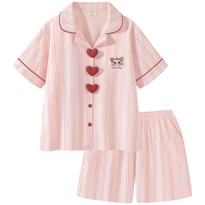 睡衣女款夏季凉感纯棉短袖家居服