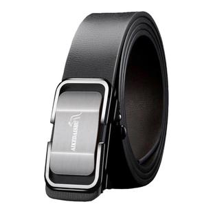 埃克袋鼠男士皮带牛皮男人青老年休闲自动扣腰带合金商务裤带简约