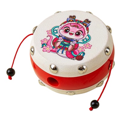 拨浪鼓哗啦棒婴儿可啃咬老式手工