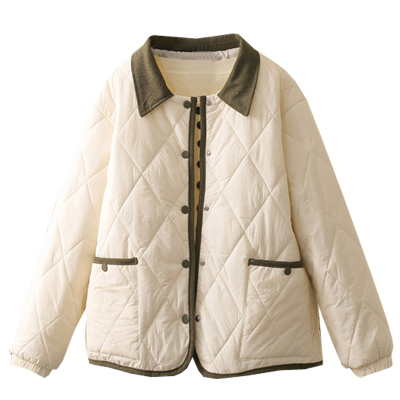 秋冬大码200斤夹棉轻薄翻领棉服