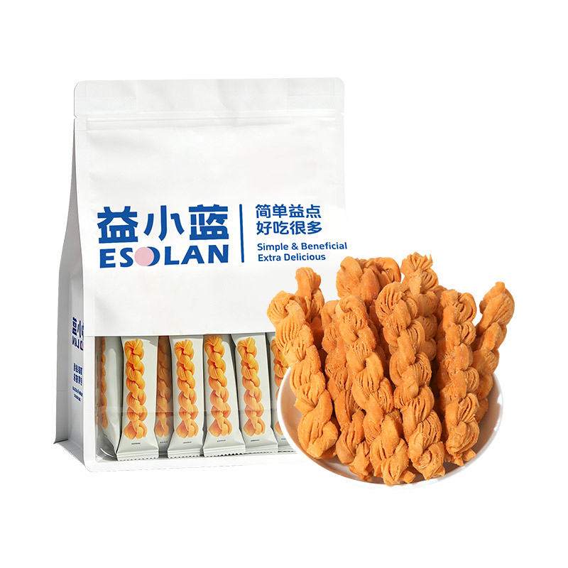 益小蓝蟹黄味黄油千层麻花酥脆掉渣办公室休闲追剧零食独立包装