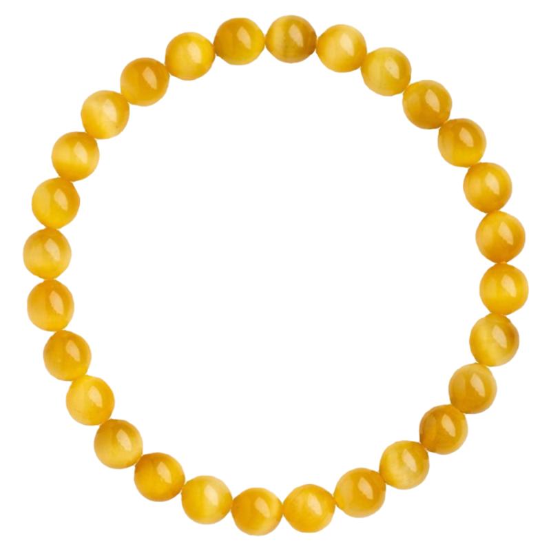 收藏级天然金虎眼石招财手串黄色虎晴石猫眼单圈饰品礼物手链男女