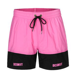 desmiit 男士休闲短裤宽松速干沙滩裤夏季可下水运动三分游泳裤