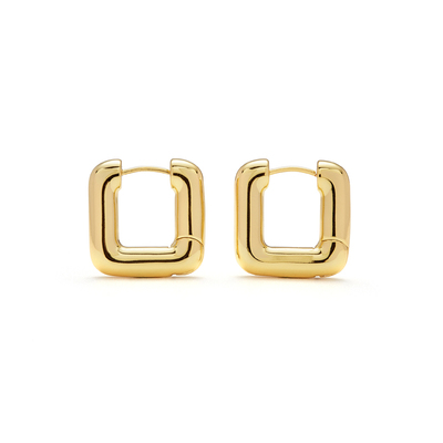 VOGUEWANG原创设计镀金方形耳环