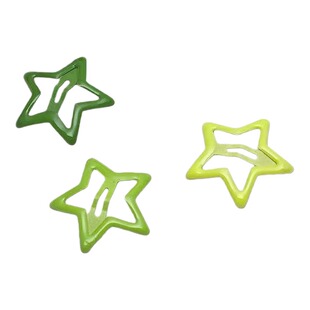 甜美发饰女士可爱星星发夹女绿色五角星侧边夹多巴胺YK2发卡头饰