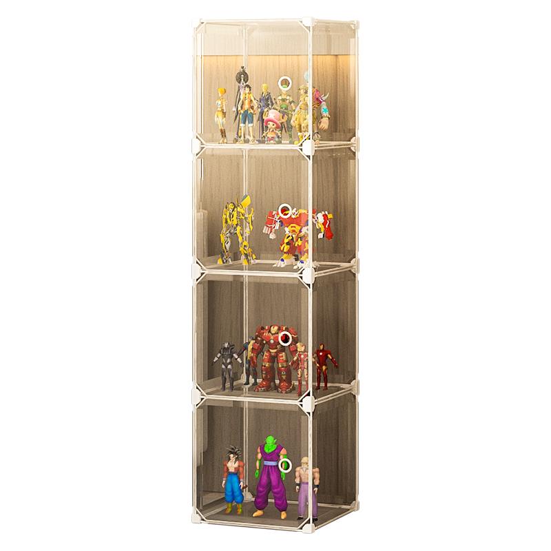 手办展示柜模型收纳玩具家用仿玻璃柜子乐高亚克力盲盒透明陈列架