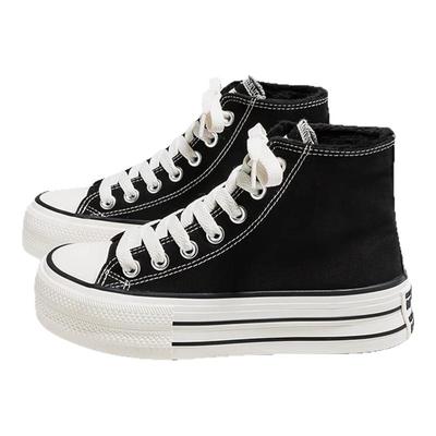 人本高帮圆头休闲帆布鞋加绒