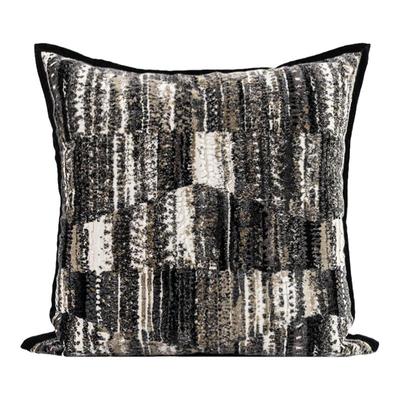 ELINLONYAIN黑咖色割绒包边抱枕