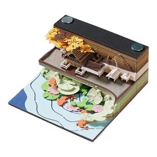 3D立体纸雕便签纸手撕便利贴国风艺术品博物馆文创日历送生日礼物