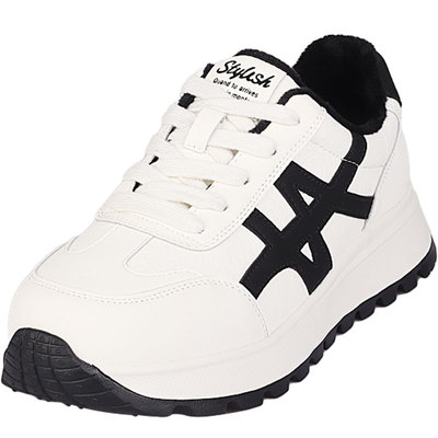 爆款大码女鞋41一43棉鞋2025冬季新款休闲时尚脚宽胖肥加绒小白鞋