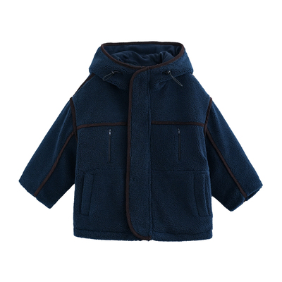 男童夹棉连帽外套加厚洋气时髦