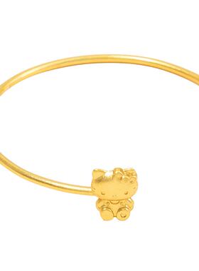 三福三丽鸥IP休闲凯蒂猫沙金手镯单只 首饰配饰手饰镯子850870