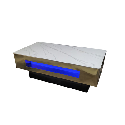 ktv茶几发光专用岩板大理石变色酒吧台钢化玻璃不锈钢七彩简约桌