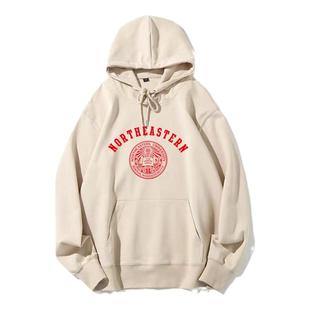 美国东北大学 套头卫衣Northeastern University纪念品连帽衫嘻哈