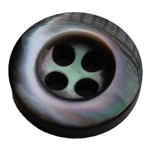 加厚黑色七彩光泽贝壳纽扣 衬衫衬衣T恤扣子四孔圆形百搭贝母钮扣