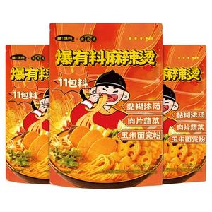 皇饿吗食光说爆有料麻辣烫11包料玉米面宽粉409g*3袋懒人方便夜宵