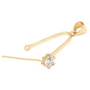 平安扣夹扣925银扣吊坠夹扣镀18k金吊坠扣夹扣玉石水晶纯银夹扣头