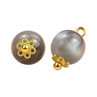 旗袍盘扣扣子仿玉石圆形流光扣复古唐装汉服树脂装饰手工纽扣配饰