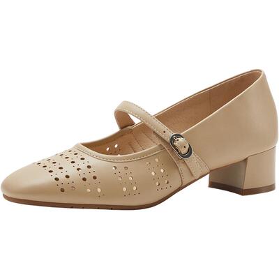 Bata玛丽珍鞋女2026夏新款时尚镂空设计舒适透气羊皮单鞋ABU32BQ6