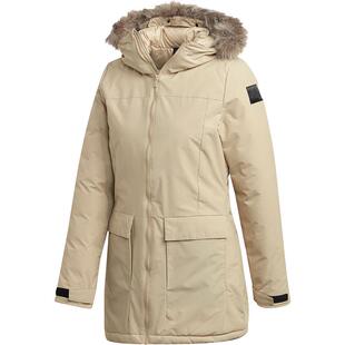 Adidas/阿迪达斯官方女子中长款连帽保暖户外运动棉服 GE7790