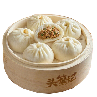 头笼记杭州嵊州鲜肉大肉包480g(80g/只)*6袋共36只顺丰冷链包邮