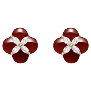 孟子义同款hefang何方幸运苹果耳环新年红红火火柿柿如意耳钉耳饰