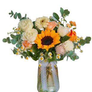 鲜花云南直发香水百合花向日葵多头玫瑰鲜切花鲜花花束客厅摆设