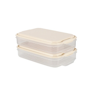 乐扣乐扣塑料多层托盘冷冻饺子盒家用冰箱分格保鲜馄饨水饺收纳盒