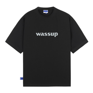 WASSUP旗舰店2025年新款基础logo简约T恤衫短袖黑色男女百搭情侣