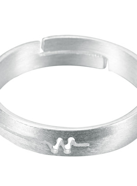 小张的故事S925银心电图情侣戒指