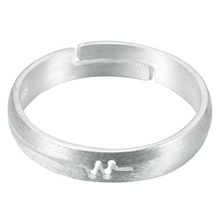 小张的故事S925纯银饰品简约唯美拉丝素银心电图情侣对戒戒指指环