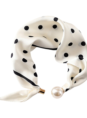 2026新款贝珠项链女系脖磁吸扣丝巾春夏薄款时尚百搭护颈长巾颈带