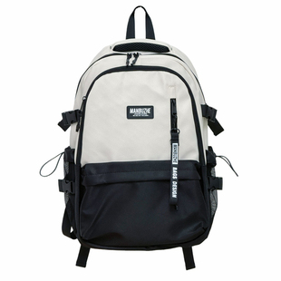 叽哩呱啦运动拼色双肩包男初中高中生大容量书包女电脑包旅行背包