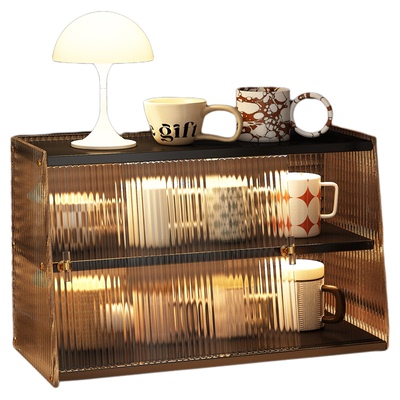 带门防尘防虫亚克力梯形杯架