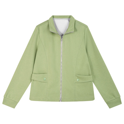 2026春女立领拉链高级感短外套