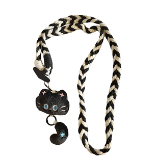 可爱挂饰猫尾巴公仔毛绒玩偶手机挂件尼龙线材编织带斜跨长绳户外手机链趣味学生ins女款多功能ccd侧肩挂脖绳