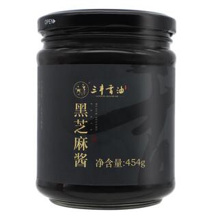 山东三丰香油黑芝麻酱石磨麻汁火锅蘸料拌面酱玻璃瓶454g家用