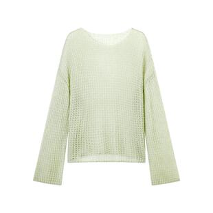 TKY SHOP镂空羊绒衫女春新款宽松针织衫气质休闲毛衣设计感时尚