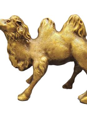 客厅双峰骆驼摆件纯铜祝福新中式