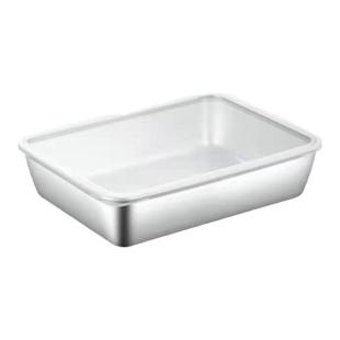 不锈钢保鲜盒方盘冰箱收纳盒带盖子烧烤凉菜盘果盘蒸鱼烤鱼盘