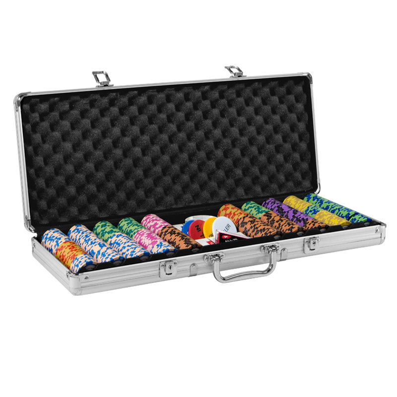 掼圣德州扑克筹码套装皇冠黏土麻将棋牌室专用筹码币高档铝箱桌布