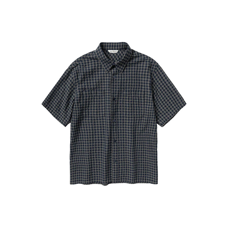 NONBLANK 格纹短款衬衫_KHAKI BLUE MUSINSA韩国直邮官方正品