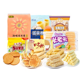 米老头零食组合1222g饼干米棒米酥甜咸小零食办公休闲膨化食品